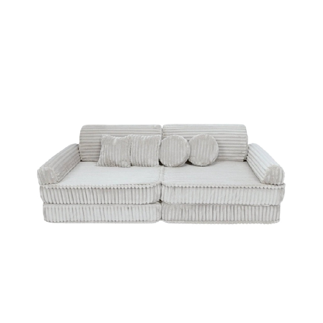 Canapé en tissu avec coussins décoratifs pour salon - 200 x 90 x 80