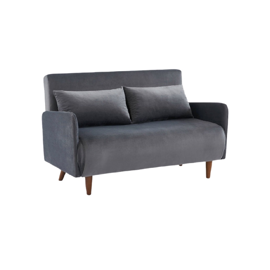Canapé convertible pour salon en tissu gris - 150 x 75 x 80